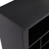 ONTREND Sleek Design 24 shoe cabinet, modern shoe cabinet with curved base, high-quality multifunctional side panel, black - V.I.P Digital Presence