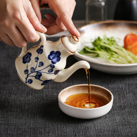 Ceramic Blue and White Kuibai Oil Pot Vinegar Bottle Oil Bottle Vinegar Pot Seasoning Pot Soy Sauce Hotel Restaurant - V.I.P Digital Presence