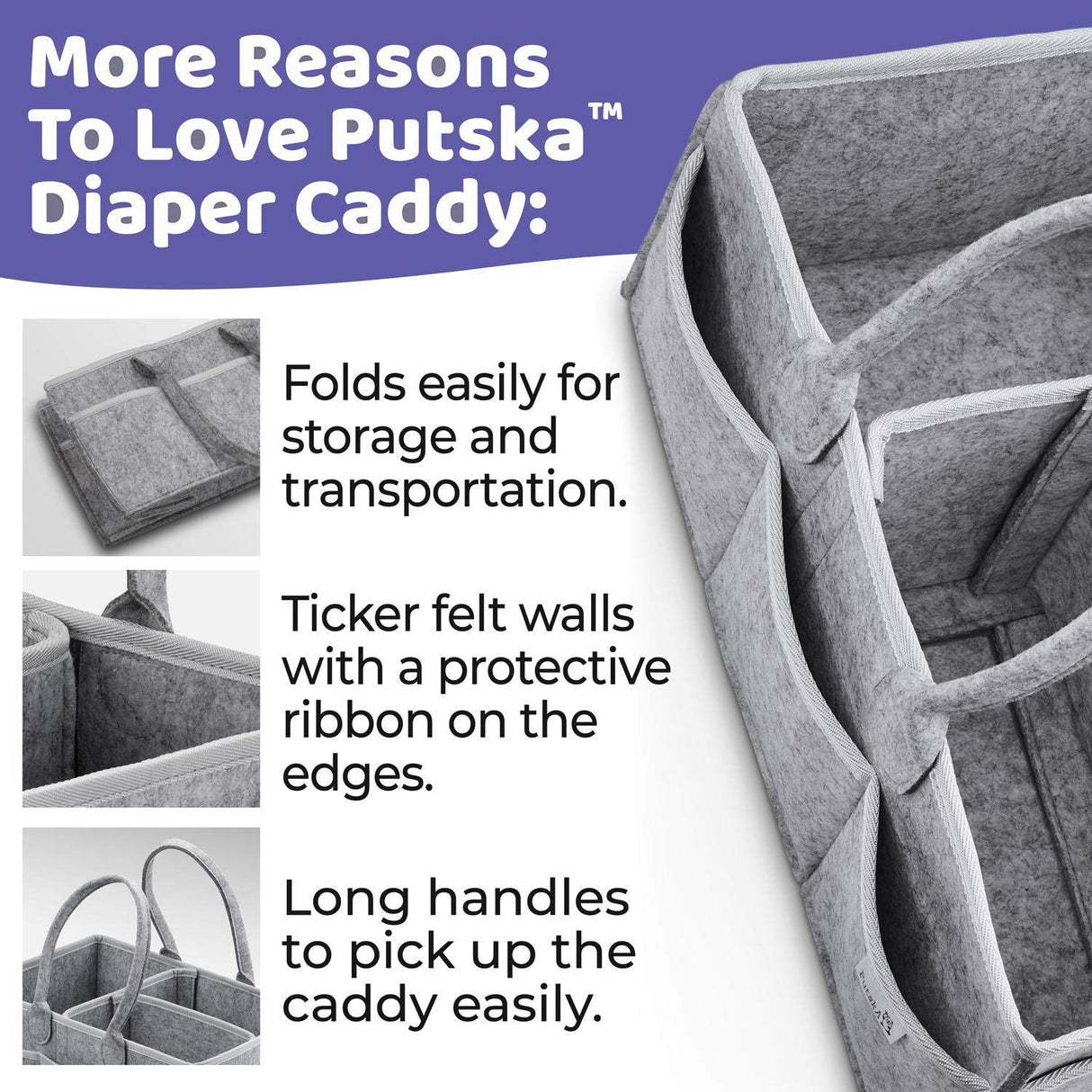 Baby Diaper Caddy Organizer Portable Holder Bag for Changing Table and Car, Nursery Essentials Storage bins 38*23*18cm - V.I.P Digital Presence