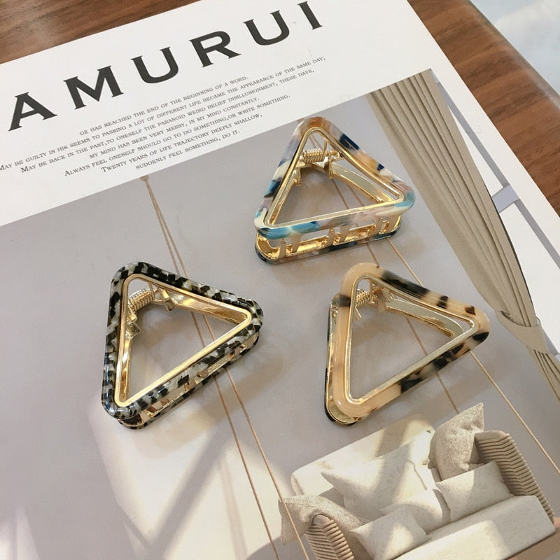 Chic Geometric Acetate Hair Claw Clamps Metal Hair Crab Women Girls Hair Clip Leopard Hairpin Hair Crab Hair Accessories - V.I.P Digital Presence
