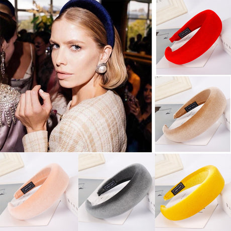 Wide edge velvet sponge hair clip for women's head clip high skull top hair clip - V.I.P Digital Presence