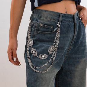 Punk style Moon Teeth Mushroom Cross Chain Pants Chain Street Fashion Multi layer Alloy Waist Chain - V.I.P Digital Presence