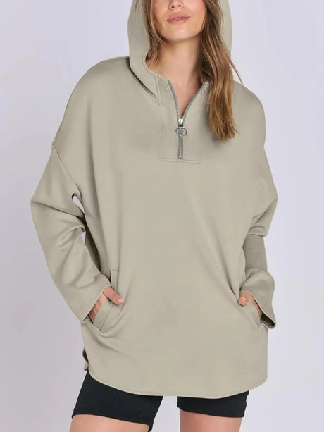 Quarter Zip Long Sleeve Hoodie - V.I.P Digital Presence