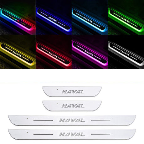Acrylic Universal Car Led Welcome Pedal Light Led Moving Door Scuff Led Door Sill Scuff Plate car logo  4PCS Set - V.I.P Digital Presence