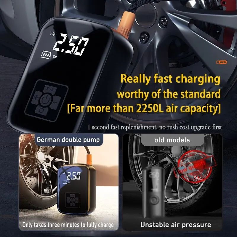 Car mounted wireless inflation pump car mini inflation pump household car dual-use high-pressure air pump - V.I.P Digital Presence