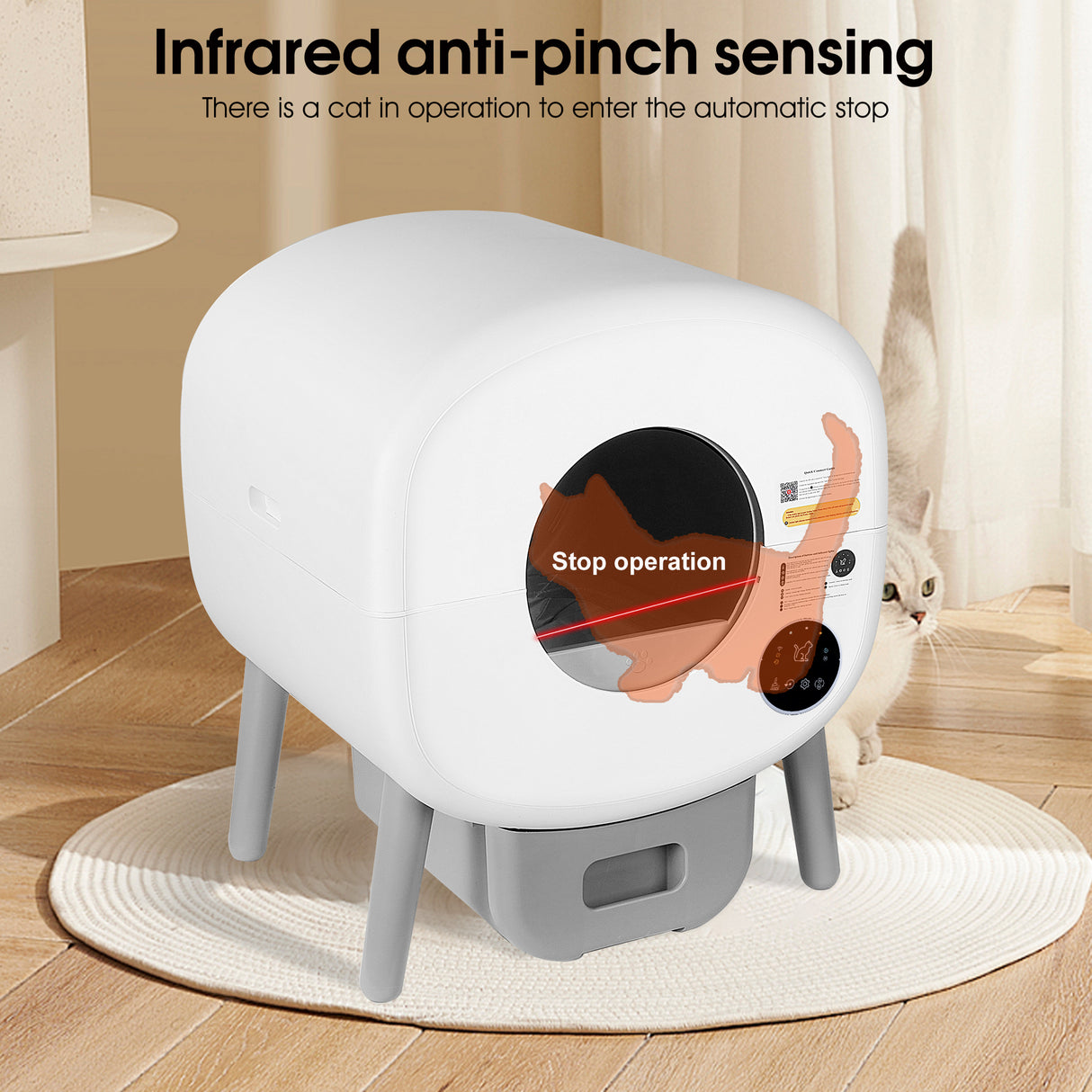 Automatic Smart Cat Litter Box, Large Capacity Self-Cleaning Litter Box with Infrared/Gravity/Ambient Light Function(Model B) - V.I.P Digital Presence