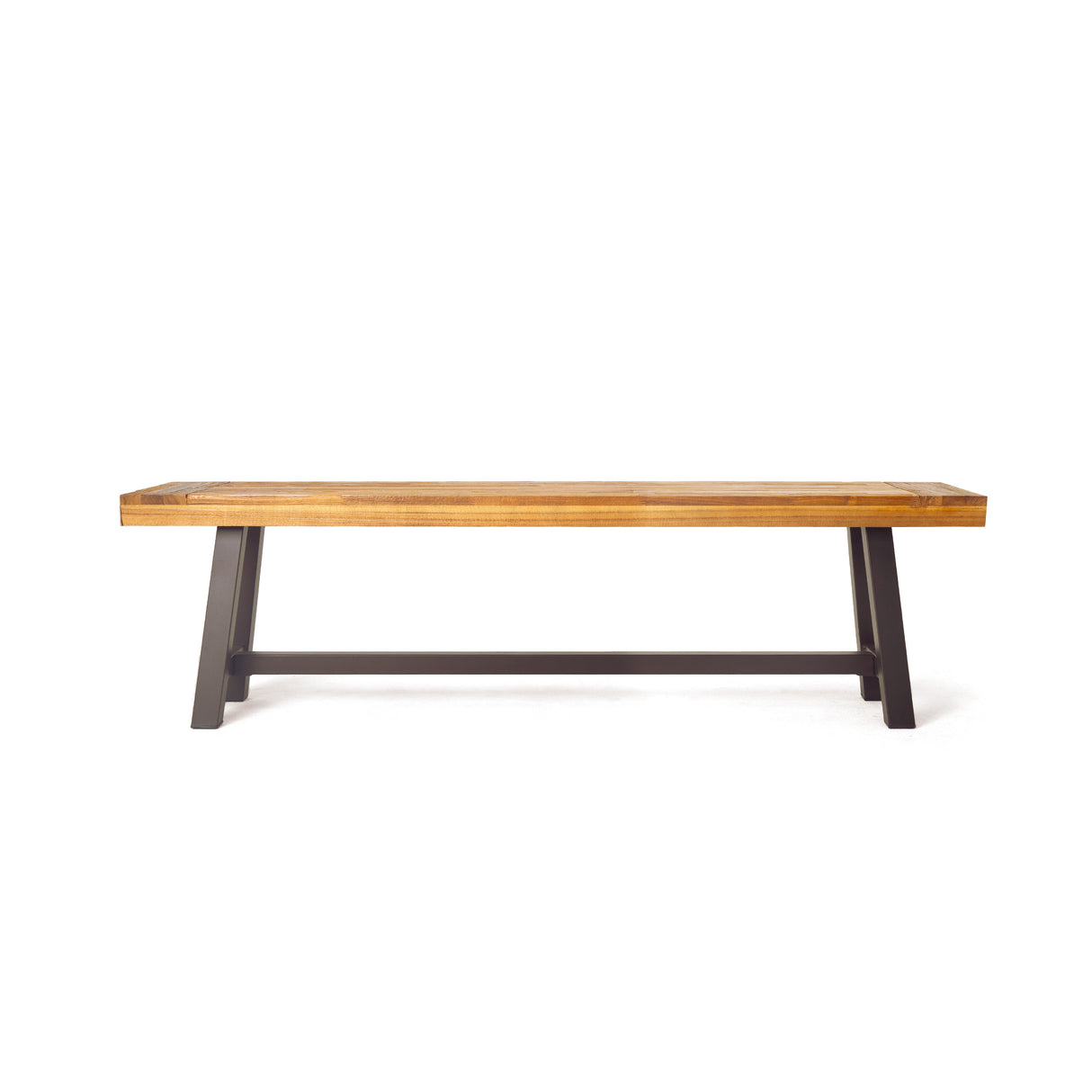 Outdoor Carlisle Benches, Sandblasted Brown + Rustic Metal (Set of 2) - V.I.P Digital Presence