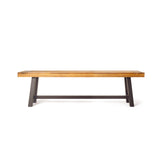 Outdoor Carlisle Benches, Sandblasted Brown + Rustic Metal (Set of 2) - V.I.P Digital Presence