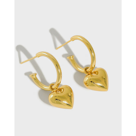Simple temperament love heart-shaped pendant earrings women's versatile earrings - V.I.P Digital Presence