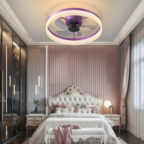 Ceiling Fans with Lights Dimmable LED Embedded installation of thin modern ceiling fans(Purple) - V.I.P Digital Presence