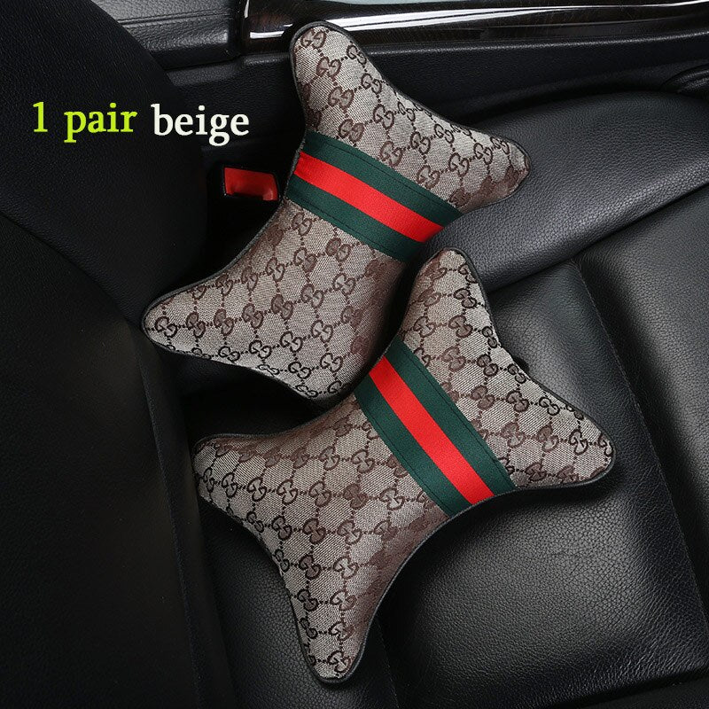1 pair Luxury Linen material car headrest pillow Unisex Breathable Auto Neck Rest Headrest Cushion Pillows 4 seasons Universal - V.I.P Digital Presence