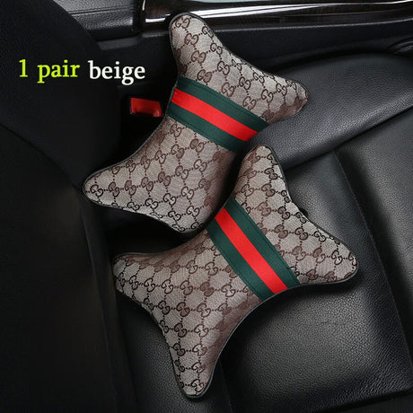 1 pair Luxury Linen material car headrest pillow Unisex Breathable Auto Neck Rest Headrest Cushion Pillows 4 seasons Universal - V.I.P Digital Presence
