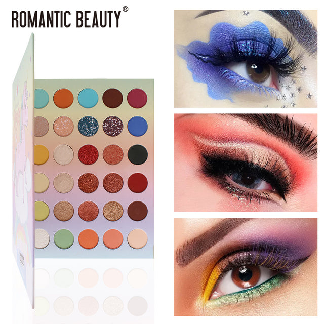 Romantic Beauty 30 Color Large Plate Pearlescent Matte Eye Shadow Plate Color Makeup Eye Shadow - V.I.P Digital Presence