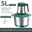 Electric Meat Grinders, 5L Food Processor, Stainless Steel Multifunctional Vegetable Slicer, Kitchen Chopper & Mixer - V.I.P Digital Presence