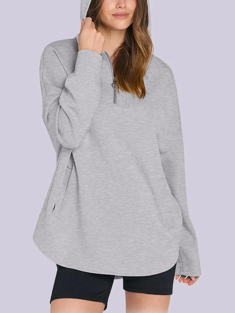 Quarter Zip Long Sleeve Hoodie - V.I.P Digital Presence