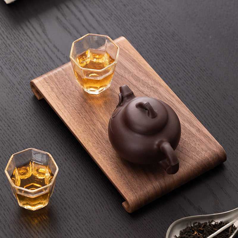 Retro - style Walnut Tea Tray, Wooden Soap - scented Candle Holder, Household Grocery Desktop Storage Box & Decorative Plate - V.I.P Digital Presence