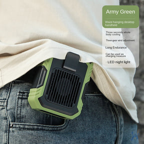 Hanging clip type fan waist mounted leaf free lazy person USB charging outdoor portable mini desktop handheld small fan - V.I.P Digital Presence