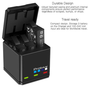 Original probty for GoPro Hero 7 hero 6 hero 5 Black Battery or Triple Charger for Go Pro Hero7 6 hero5 Black camera battery - V.I.P Digital Presence