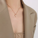 Fashionable and minimalist heart-shaped necklace with titanium steel plated 18K real gold necklace - V.I.P Digital Presence