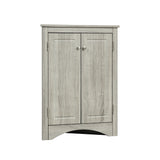 Oak Triangle Bathroom Storage Cabinet with Adjustable Shelves, Freestanding Floor Cabinet for Home Kitchen - V.I.P Digital Presence