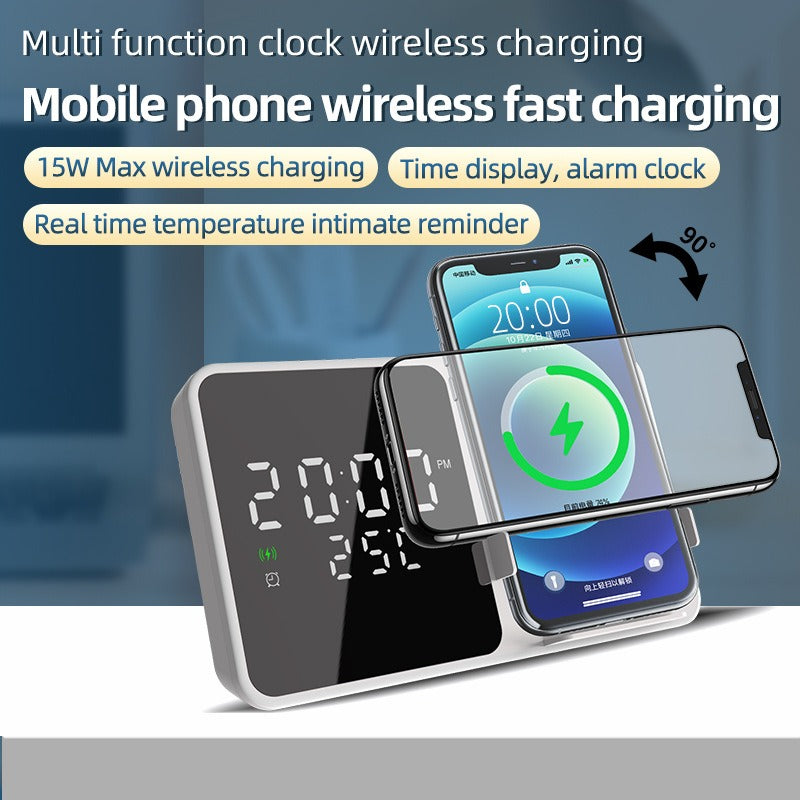 15W Mobile Phone Stand Wireless Charging Clock Alarm Clock Wireless Charging Temperature Gauge Wireless Charging - V.I.P Digital Presence