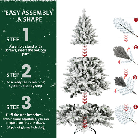 7FT PE&PVC Flocked Christmas tree - V.I.P Digital Presence