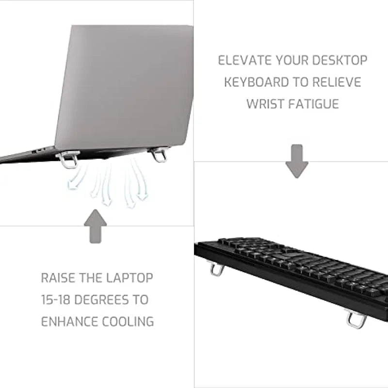 Mini Foldable Laptop Stand, Portable Computer Keyboard , Self-Adhesive Invisible Notebook Stand and Keyboard Lift for Desk - V.I.P Digital Presence