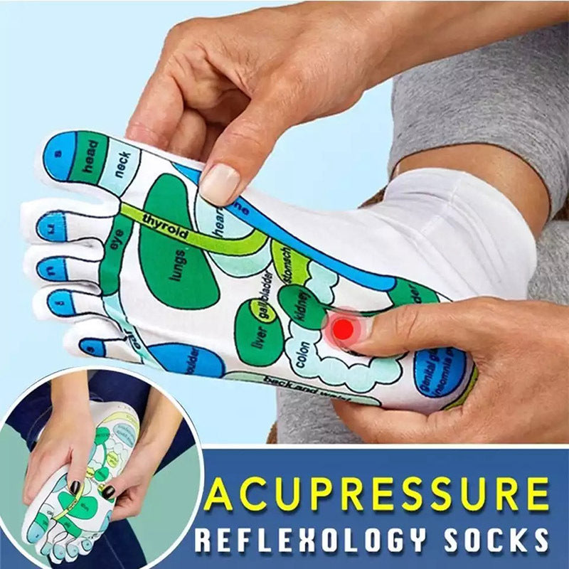 Five Finger Socks Health Care Socks Creative Acupoint Map Foot Massage Socks Cotton Socks - V.I.P Digital Presence