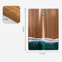 Wood Cutting Board Resin Blue green Wave Pattern - V.I.P Digital Presence