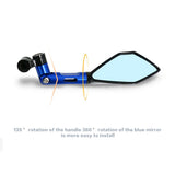 Universal CNC Aluminum Motorcycle Handlebar Rear View Mirrors Blue Anti-glare Mirror for Honda Yamaha Suzuki Scooter ktm - V.I.P Digital Presence