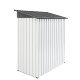 XWT016 Garden Metal Storage Lifter Shed Gray White 5x3x6ft outdoor storing tools Rainproof Hinge door version - V.I.P Digital Presence
