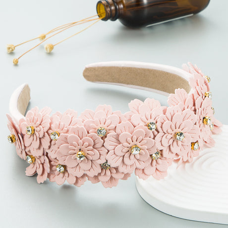 Small Fresh Colorful Flowers Headdress Glass Diamond Retro Headband Female Trendy Hair Band Hair Accessories - V.I.P Digital Presence
