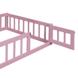 Wooden Twin Size Children's Bed with Detachable Headboard and Integrated Clothes Drying Rack, Pink - V.I.P Digital Presence