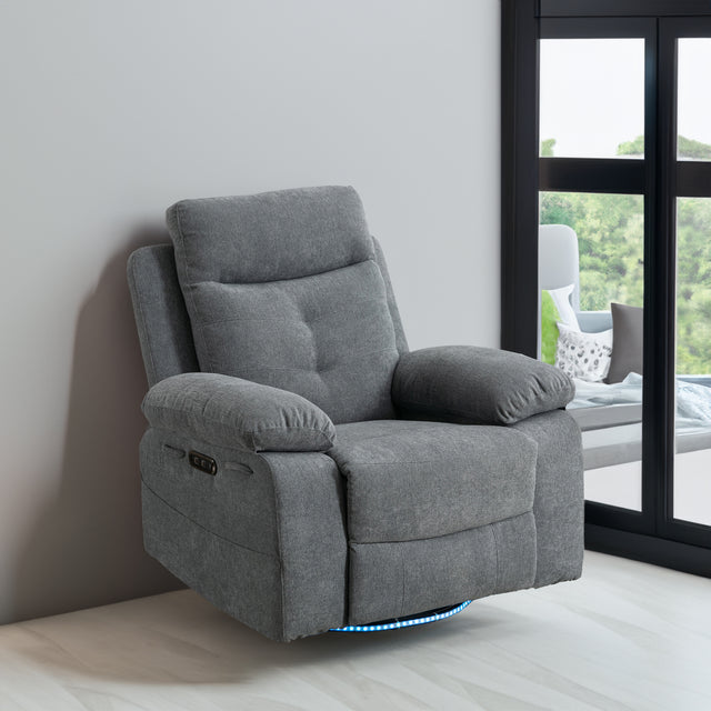 270 degree rotating electric recliner speaker with LED light, USB+C charging port, extendable foot pedal, adjustable backrest - V.I.P Digital Presence
