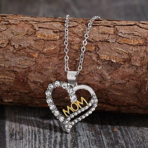 Alloy Inlaid Zircon Heart Pendant Necklace - V.I.P Digital Presence