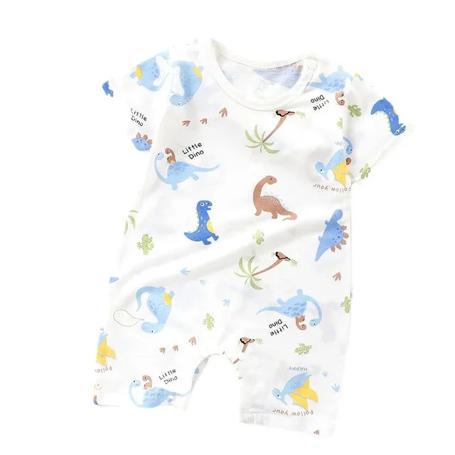 Cotton Newborn Baby Cartoon Short Sleeve Knitted Romper Boy Girl Summer Clothes Bebe Thin Pajamas One Pieces Bodysuit 0-24M - V.I.P Digital Presence