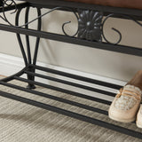 Shoe rack workbench for entrance, industrial workbench, rustic shoe rack for small spaces, padded entrance workbench - V.I.P Digital Presence