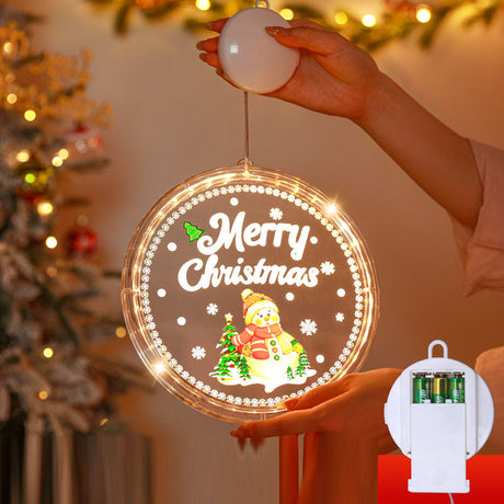 Christmas LED Decorative Light Door Hanging Christmas Tree Shopping Mall Showcase Atmosphere Light Colorful Circular Suction Cup Hanging Light - V.I.P Digital Presence