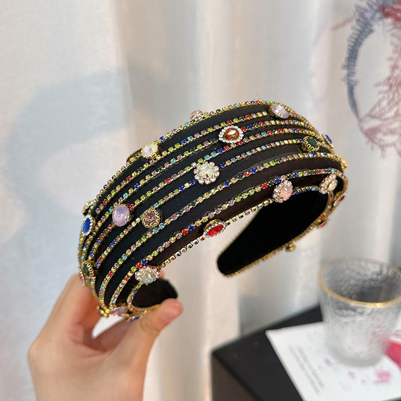 Baroque wide brimmed full diamond headband - V.I.P Digital Presence