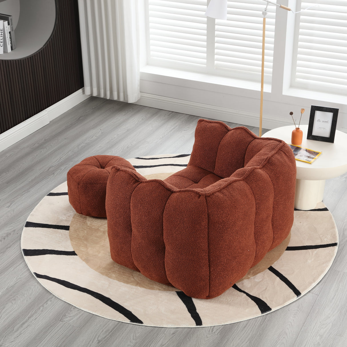 Soft Bean Bag Chair with High Resilient Foam(Chips)for living room and bedroom Comfortable Square Lazy Sofa with  Footstool - V.I.P Digital Presence
