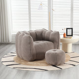 Soft Bean Bag Chair with High Resilient Foam(Chips)for living room and bedroom,Comfortable Square Lazy Sofa with Footstool - V.I.P Digital Presence