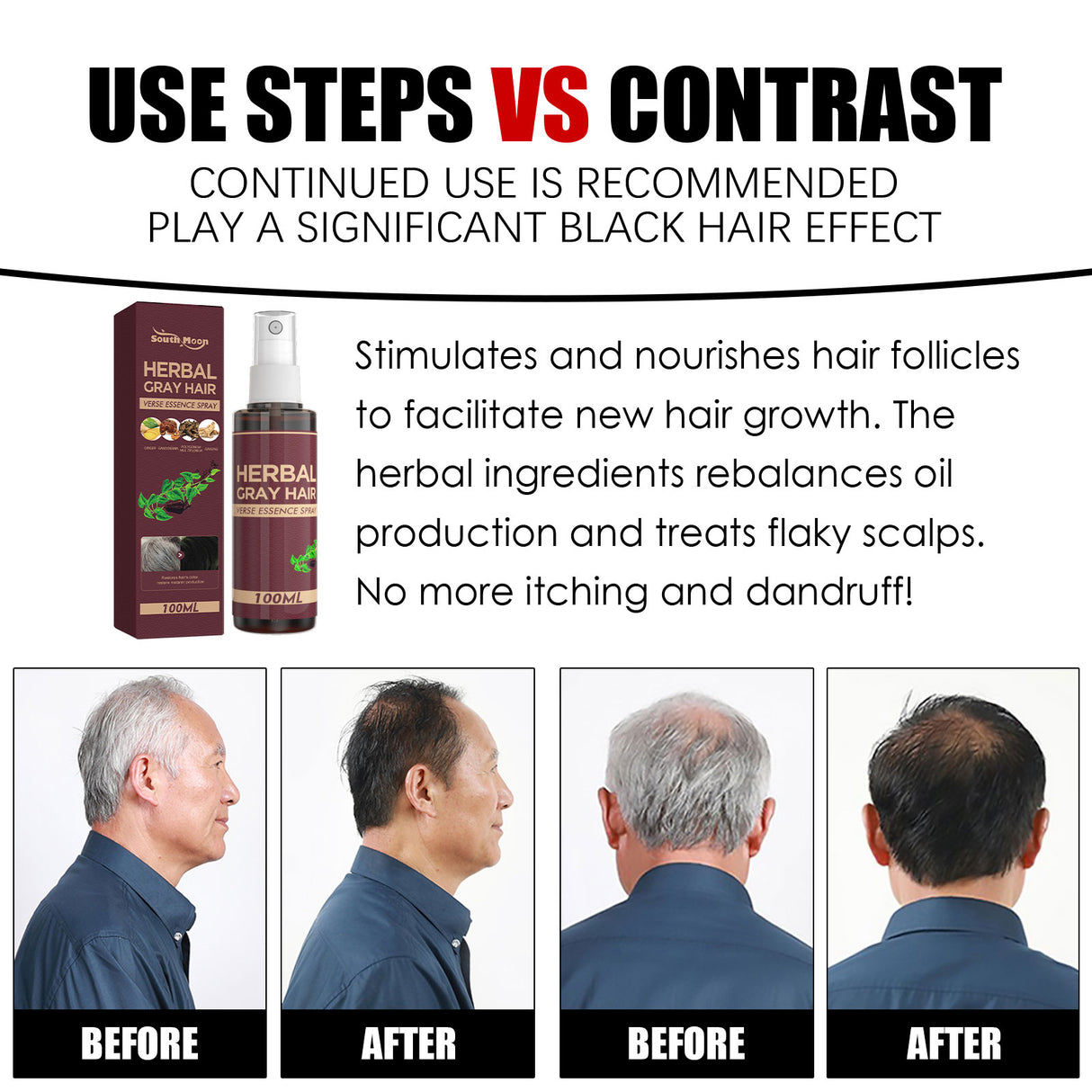 Herbal Black Hair Liquid Polygonum Multiflorum Herb Essence Moisturizing Black Hair Conditioner - V.I.P Digital Presence