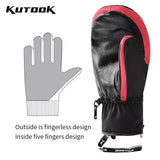 KUTOOK Winter Ski Mittens Windproof Snowboard Mittens Thermal Fleece Lining Skiing Gloves Waterproof Goatskin Palm Outdoor Sport - V.I.P Digital Presence