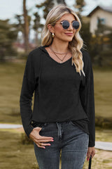 Drawstring Dropped Shoulder Hooded T-Shirt - V.I.P Digital Presence