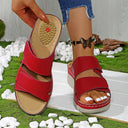 Fish Mouth Thick Bottom Slope with Beach One Line Velcro Summer Leaky Toe Beach Sandals Female - V.I.P Digital Presence
