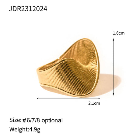 Jewelryposter Fashion Women's Stainless Steel Stripe Twist Ring Water Resistant Metal Gold Color Statement Fashion Jewelry - V.I.P Digital Presence