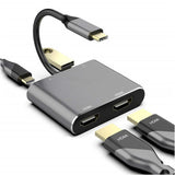 Type-C hub to dual HDMI PD USB3.0 hub for mobile phones, laptops, and multi port docking stations - V.I.P Digital Presence