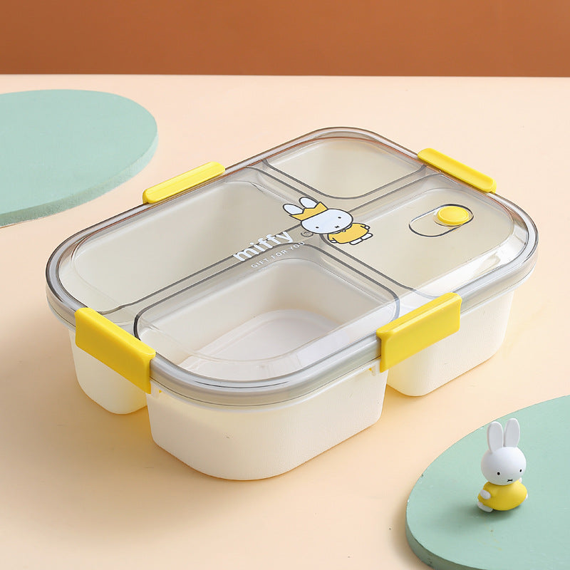 Fashion cartoon cute four-grid microwaveable lunch box bento box lunch box - V.I.P Digital Presence