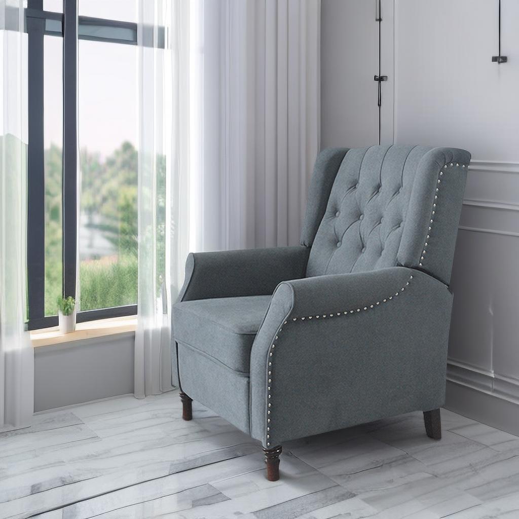 Redde Boo New Design Classic Dark Gray Waterproof Fabric Living Room Pull Button Sofa - V.I.P Digital Presence