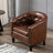 PU Leather Tufted Barrel ChairTub Chair for Living Room Bedroom Club Chairs - V.I.P Digital Presence